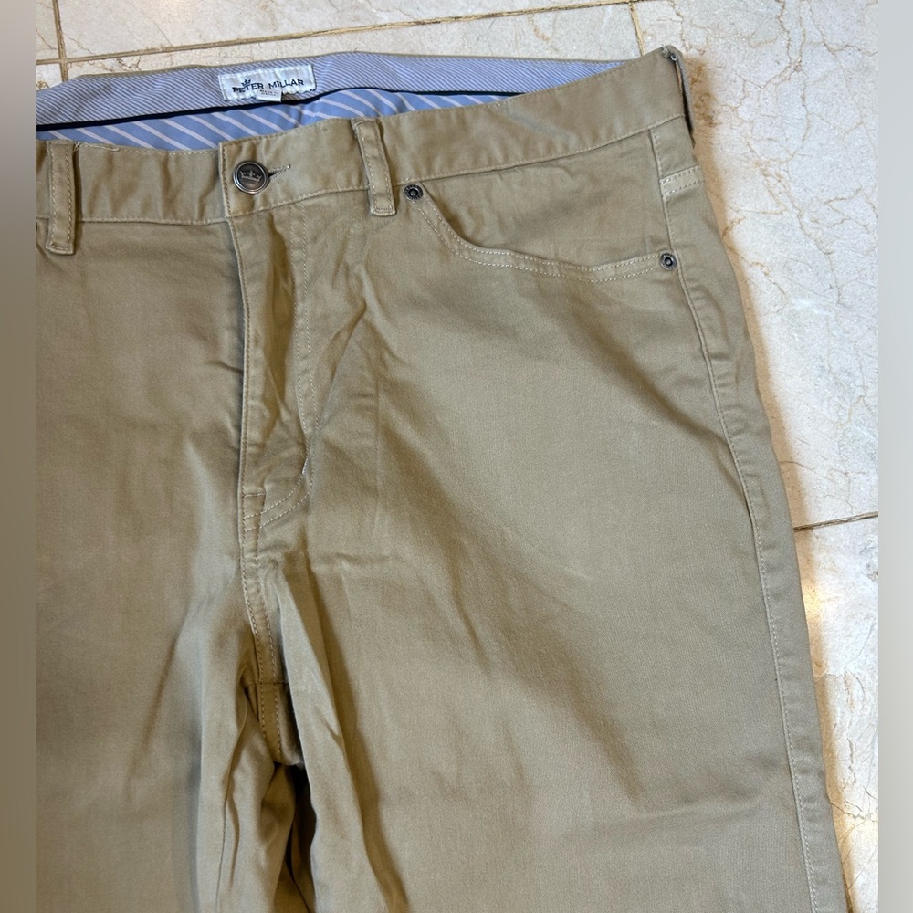 Peter Millar Jeans, Tan, 5-Pocket, Cotton with stretch, Men’s Sz 36 - Picture 4 of 11